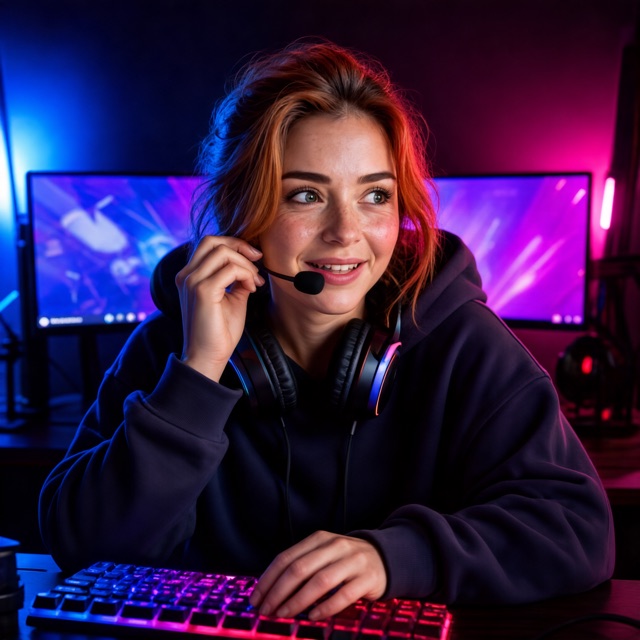 Gamer streaming AI portrait style