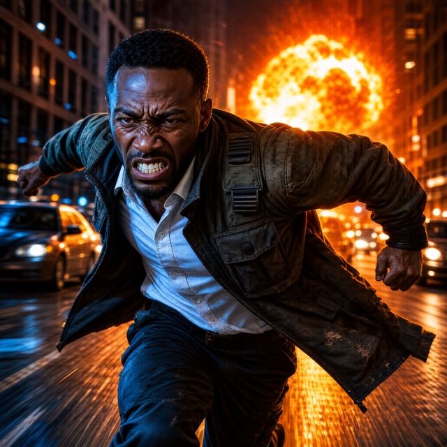 Action male portrait example