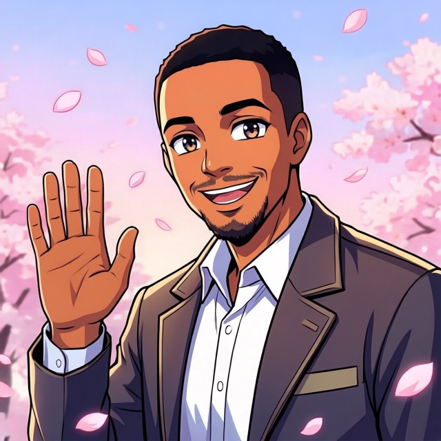 Anime style male portrait example