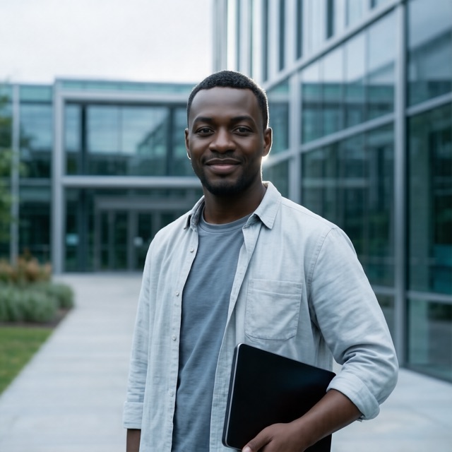 Engineer male portrait example