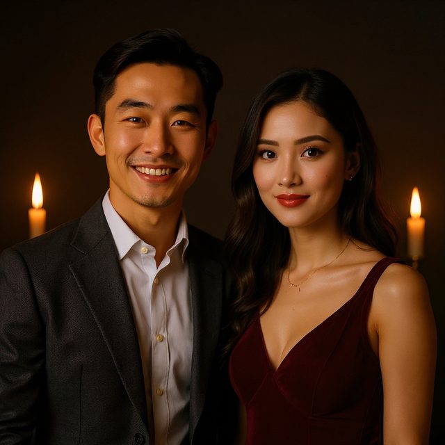 Couple male portrait example
