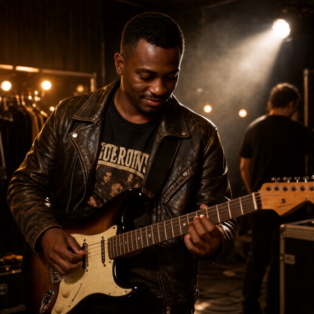 Musician male portrait example