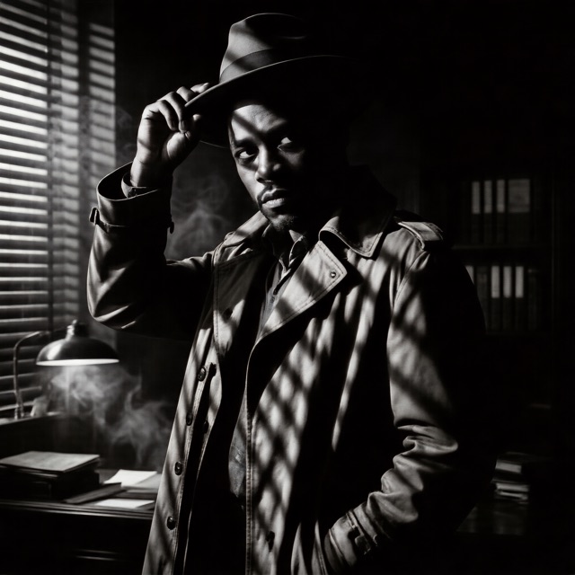 Film noir male portrait example