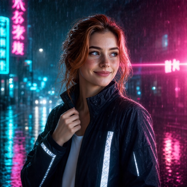 Neon Night AI portrait style