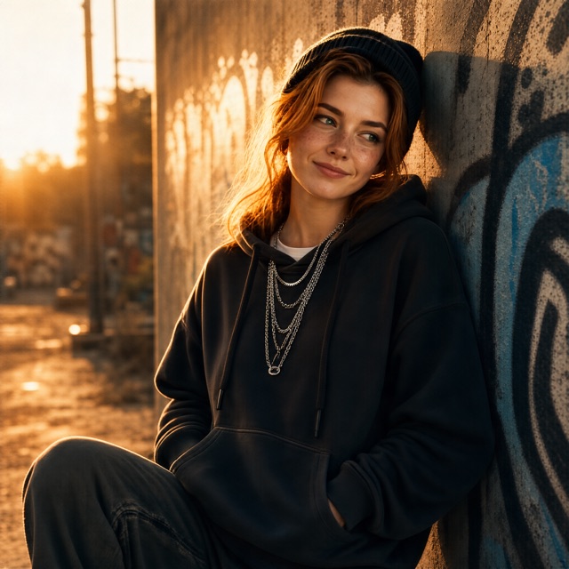 Streetwear AI portrait style