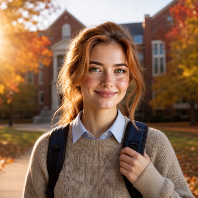 University campus portrait example